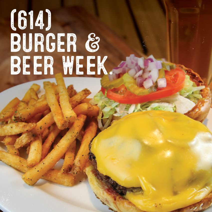 The Elvis Velveeta Burger with fries- (614) Burger & Beer Week